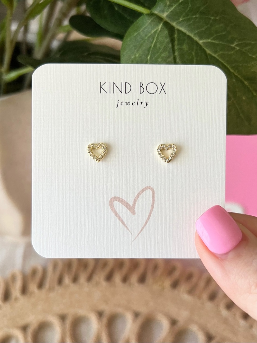Small Gold Heart Stud Earrings